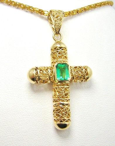 Colombian emerald filigree - colombian,